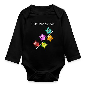 Eulersche just, hiboux, cadeau pour mathématiciens - Body Bébé bio manches longues - noir - Devant