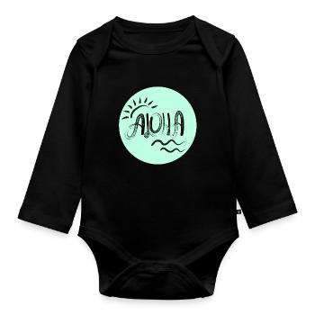 Aloha - Organic Longsleeve Baby Bodysuit - black - Front