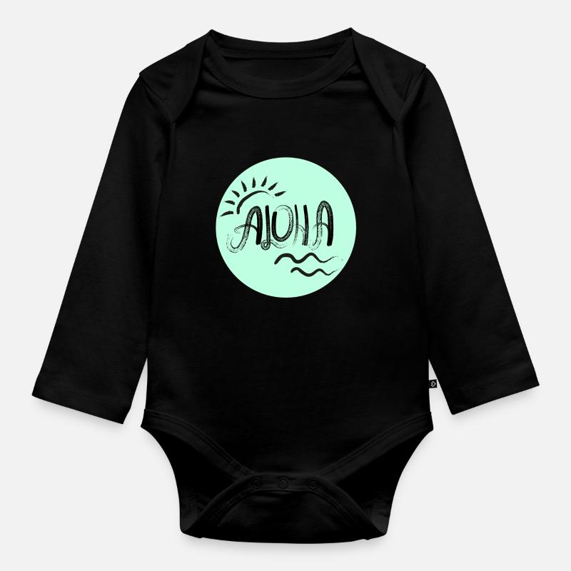 Aloha - Organic Longsleeve Baby Bodysuit - black