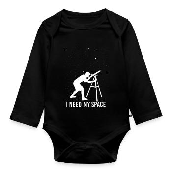 Astronomie astronome passe-temps star cadeau planète - Body Bébé bio manches longues - noir - Devant