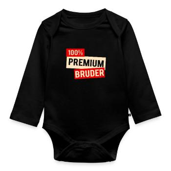 toller bruder. Geschenk als Geschwisterkind - Baby Bio-Langarm-Body - Schwarz - Vorne