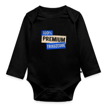 Trauzeuge - Baby Bio-Langarm-Body - Schwarz - Vorne