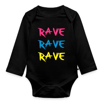 Rave - Baby Bio-Langarm-Body - Schwarz - Vorne