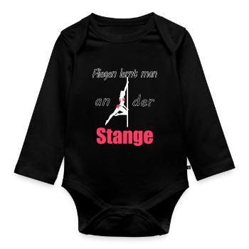 Vous apprenez à voler sur le poteau - Body Bébé bio manches longues - noir - Devant