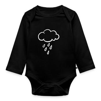Rain, cloud, thunderstorm, weather - Organic Longsleeve Baby Bodysuit - black - Front