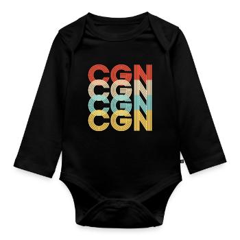 Vintage retro Cologne CGN - Organic Longsleeve Baby Bodysuit - black - Front