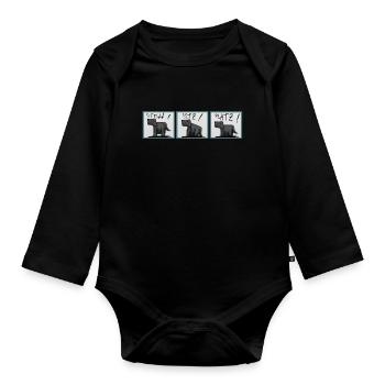 Hund Hunde Hündchen - Baby Bio-Langarm-Body - Schwarz - Vorne