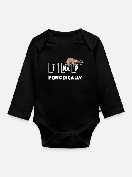 I Nap Periodically - Baby Bio-Langarm-Body - Schwarz
