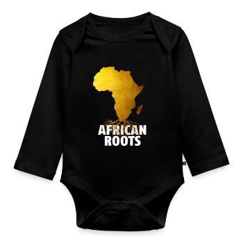 Racines africaines - Body Bébé bio manches longues - noir - Devant