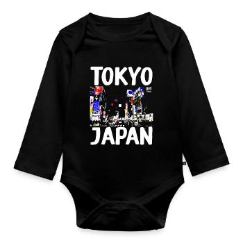Tokyo, Japan - Baby Bio-Langarm-Body - Schwarz - Vorne
