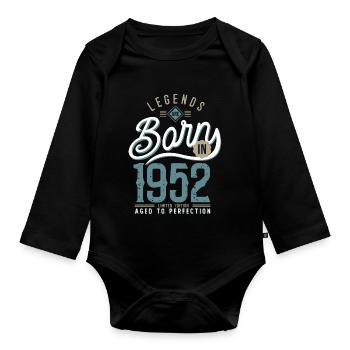 Legenden werden 1952 geboren, Jubiläum 70 Jahre - Baby Bio-Langarm-Body - Schwarz - Vorne