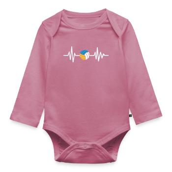 Beach-volley - Body Bébé bio manches longues - mauve - Devant