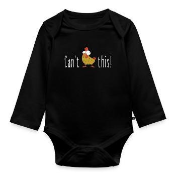 Can't Hendl this österreichischer Dialekt Geschenk - Baby Bio-Langarm-Body - Schwarz - Vorne