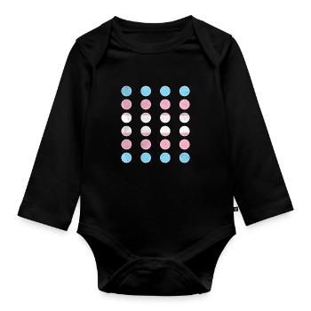 Transgender Pride LGBT Regenbogen Flagge LGBTQIA - Organic Longsleeve Baby Bodysuit - black - Front