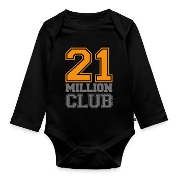 21 Millionen Club - Baby Bio-Langarm-Body - Schwarz - Vorne