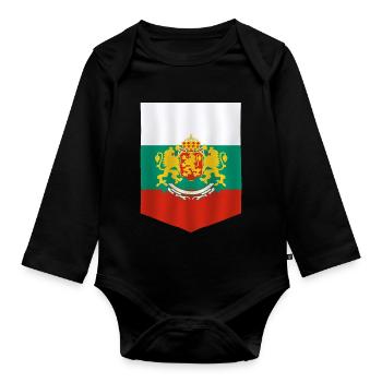 Bulgarie - Body Bébé bio manches longues - noir - Devant