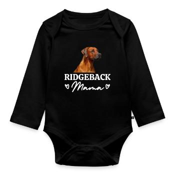 Rhodesian Ridgeback Mama - Organic Longsleeve Baby Bodysuit - black - Front