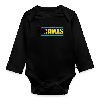 Bahamas - Organic Longsleeve Baby Bodysuit - black - Front