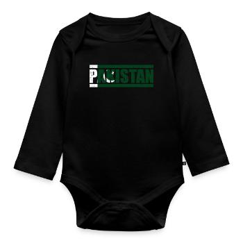 Pakistan - Baby Bio-Langarm-Body - Schwarz - Vorne