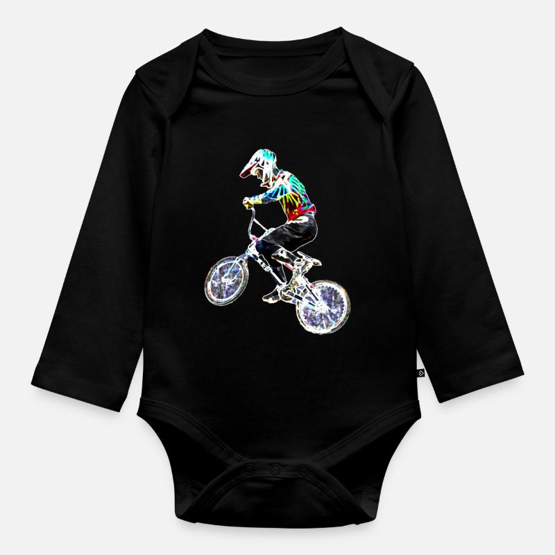 bmx racing - Body Bébé bio manches longues - noir