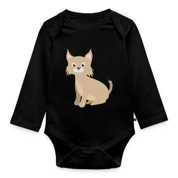 Lynx - Organic Longsleeve Baby Bodysuit - black - Front