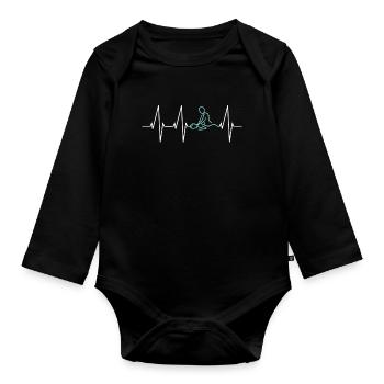 Masseur Masseurin Herzschlag Physiotherapie - Baby Bio-Langarm-Body - Schwarz - Vorne