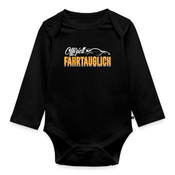 Offiziell Fahrtauglich 18. Geburtstag Führerschein - Baby Bio-Langarm-Body - Schwarz - Vorne