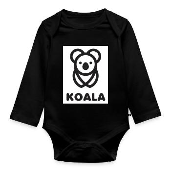 Koala, Bär, Natur, Klima, Schutz, Australien, Bio - Baby Bio-Langarm-Body - Schwarz - Vorne