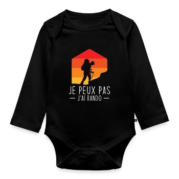 J'peux Pas J'ai Rando - Body Bébé bio manches longues - noir - Devant
