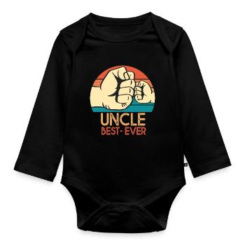 Gift uncle uncle best ever uncle uncle - Organic Longsleeve Baby Bodysuit - black - Front