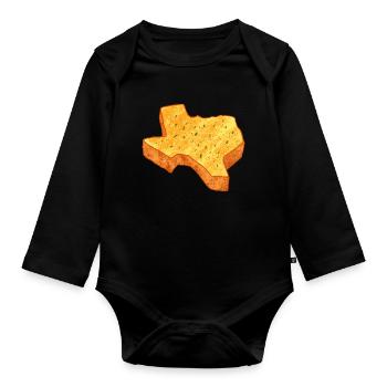 Toast Map Design pour les amoureux du Texas - Body Bébé bio manches longues - noir - Devant
