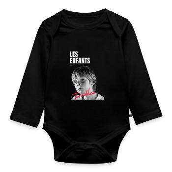 Les enfants terribles Terry - Body Bébé bio manches longues - noir - Devant
