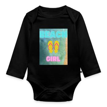 Beachgirl - Baby Bio-Langarm-Body - Schwarz - Vorne