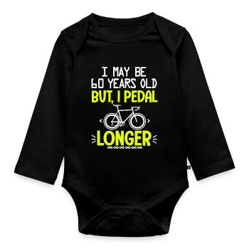 60 years old anniversary cycling 60 th - Body Bébé bio manches longues - noir - Devant