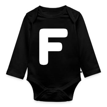 F in the chat - fallen brother - par respect - Organic Longsleeve Baby Bodysuit - black - Front