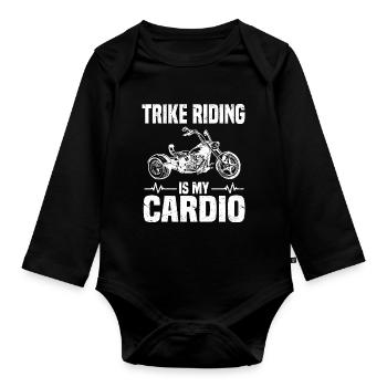 Trike - Organic Longsleeve Baby Bodysuit - black - Front