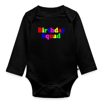 Birthday squad - Baby Bio-Langarm-Body - Schwarz - Vorne