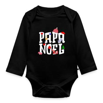PAPA NOEL - Body Bébé bio manches longues - noir - Devant