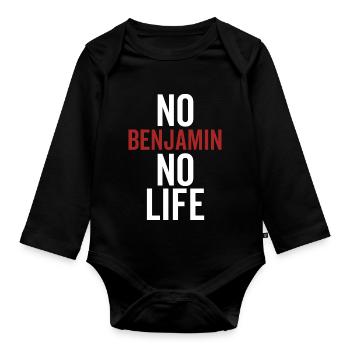 Kein Benjamin Kein Leben - Baby Bio-Langarm-Body - Schwarz - Vorne