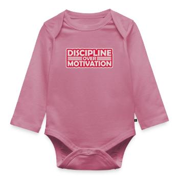 Citation de discipline sur la motivation - Body Bébé bio manches longues - mauve - Devant