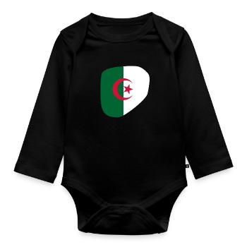 Algeria DZ Dzair Algerians - Organic Longsleeve Baby Bodysuit - black - Front