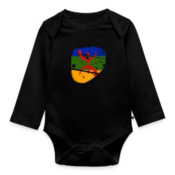 Amazigh Drapeau Imazighen Berbère Rif Kabyle - Body Bébé bio manches longues - noir - Devant