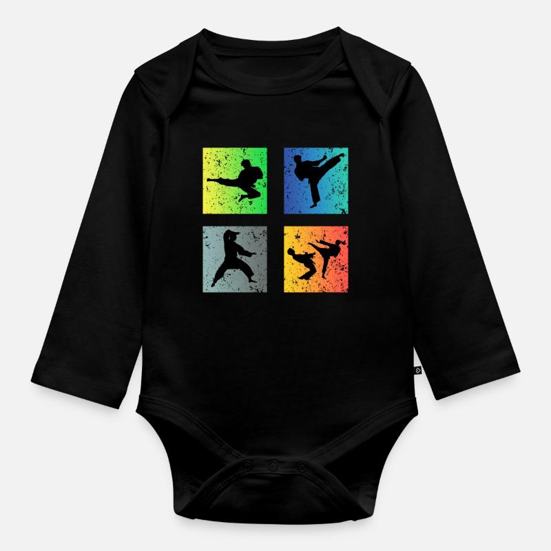 Karate - Baby Bio-Langarm-Body - Schwarz