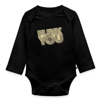 Funk You - Organic Longsleeve Baby Bodysuit - black - Front