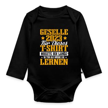 Geselle 2023 Gesellenprüfung - Baby Bio-Langarm-Body - Schwarz - Vorne