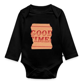 Gute Zeit - Baby Bio-Langarm-Body - Schwarz - Vorne