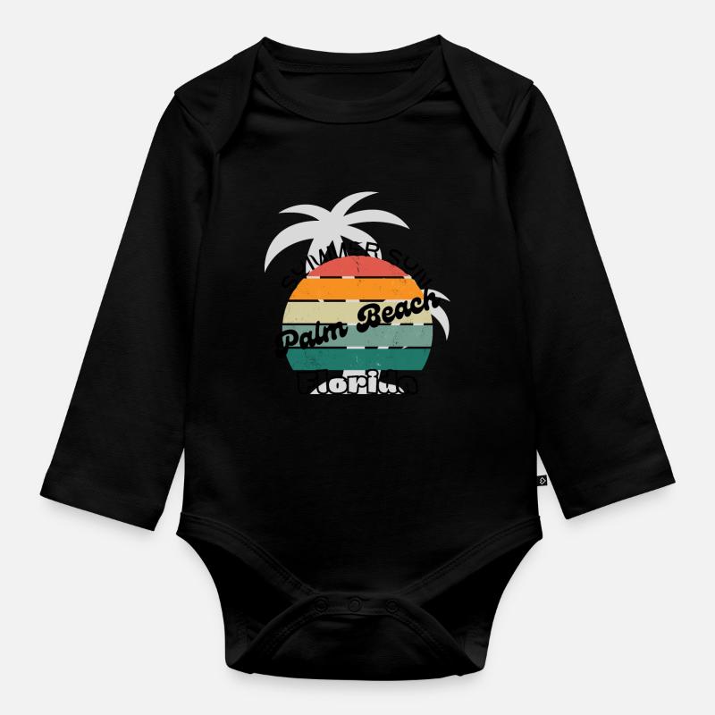 Palm Beach Floride - Body Bébé bio manches longues - noir