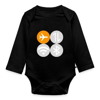 Quick Menu Flug Modus - Baby Bio-Langarm-Body - Schwarz - Vorne