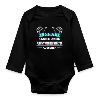 Flechtwerkgestalter Design für stolze Handwerker - Baby Bio-Langarm-Body - Schwarz - Vorne