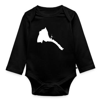 Eritrea Landkarte Flagge - Baby Bio-Langarm-Body - Schwarz - Vorne